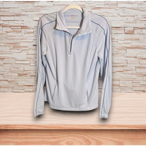 Mondetta 1/4-Zip Hooded Running Athletic Top Sky Blue Small EUC - Picture 1 of 3